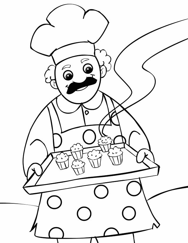 Çocuklar İçin Muffin Boyama Sayfaları 