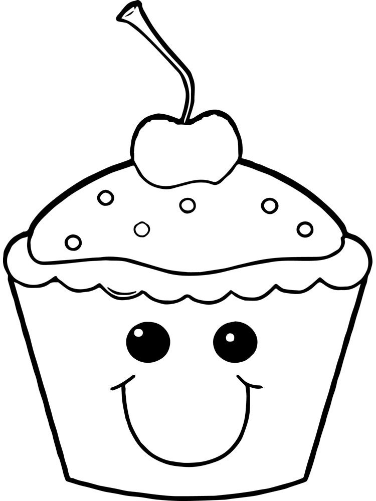 Çocuklar İçin Muffin Boyama Sayfaları 