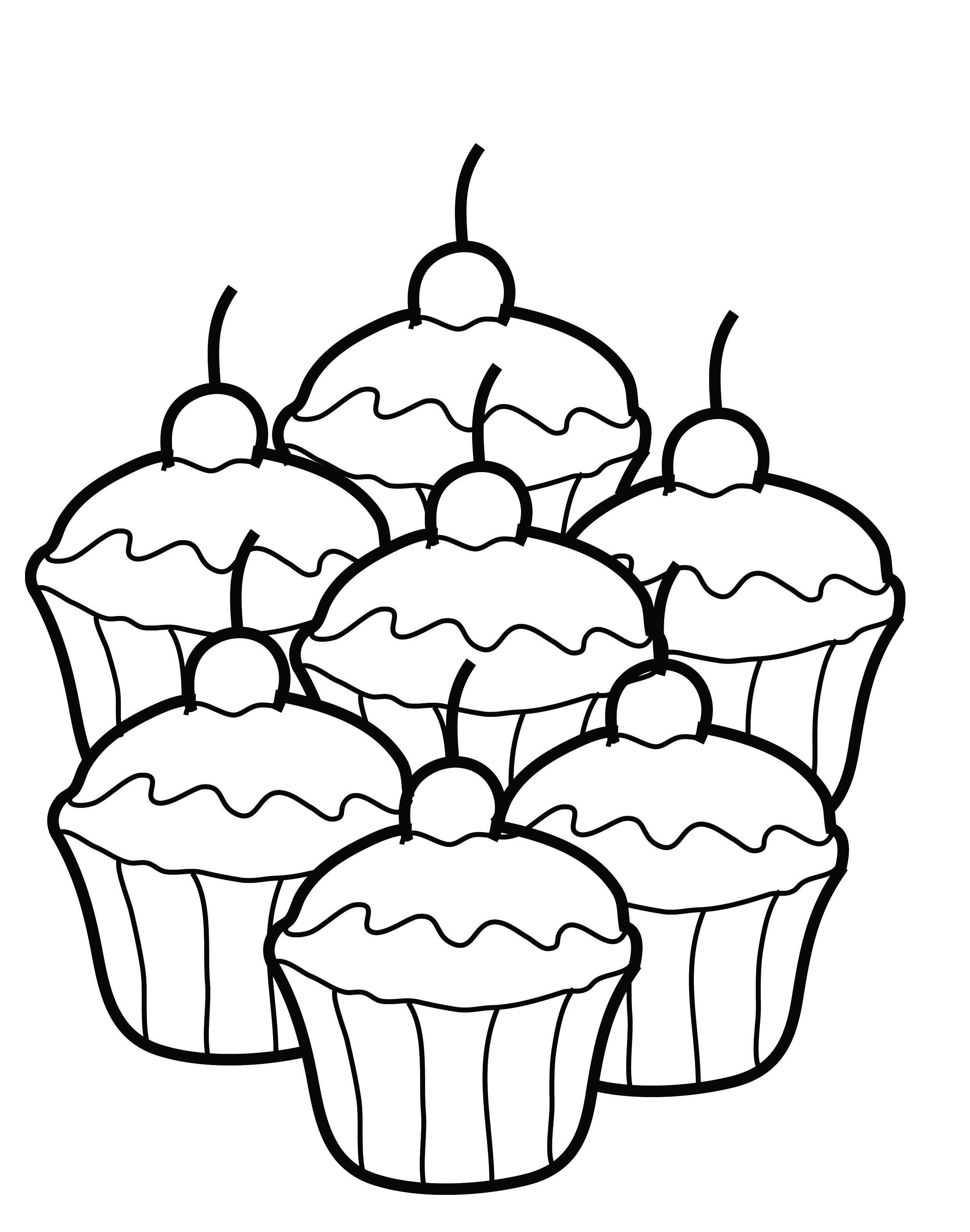 Çocuklar İçin Muffin Boyama Sayfaları 