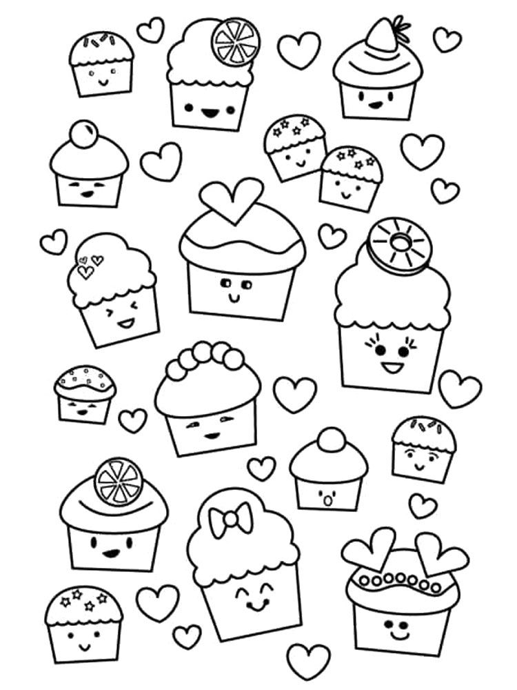 Çocuklar İçin Muffin Boyama Sayfaları 