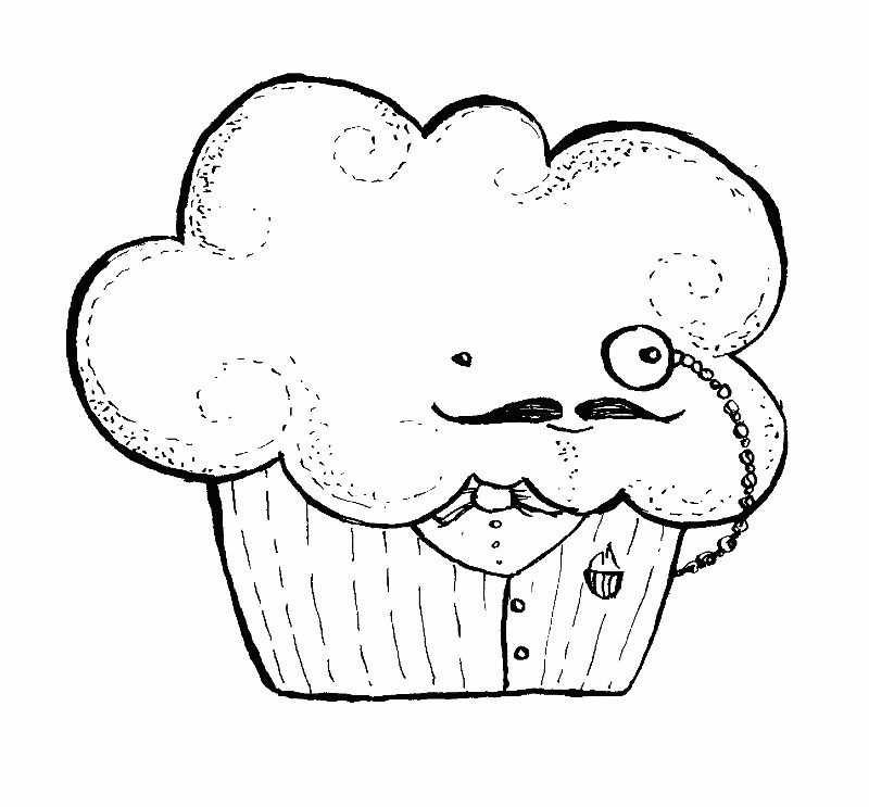 Çocuklar İçin Muffin Boyama Sayfaları 