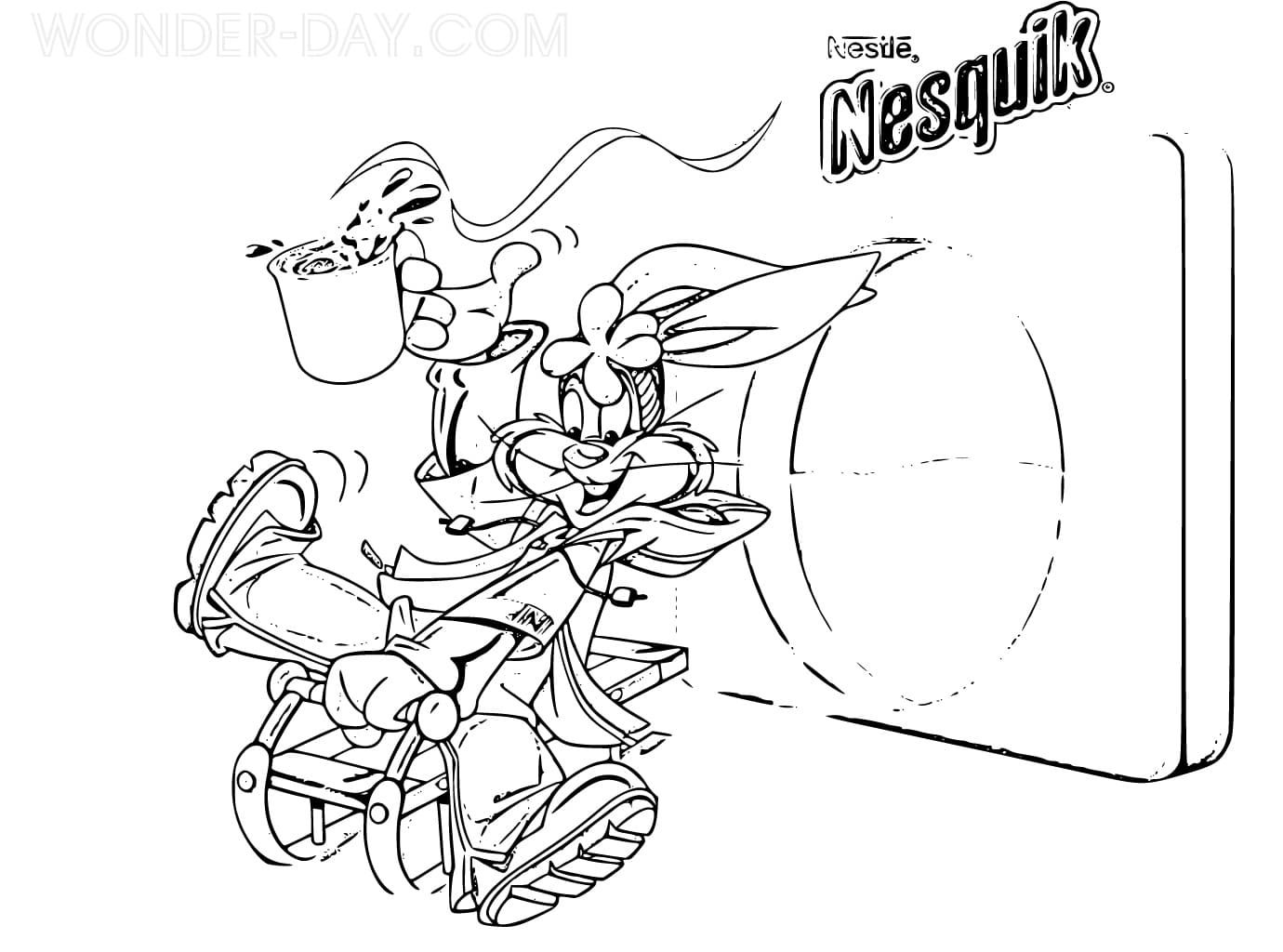 Çocuklar İçin Nesquik Boyama Sayfaları 
