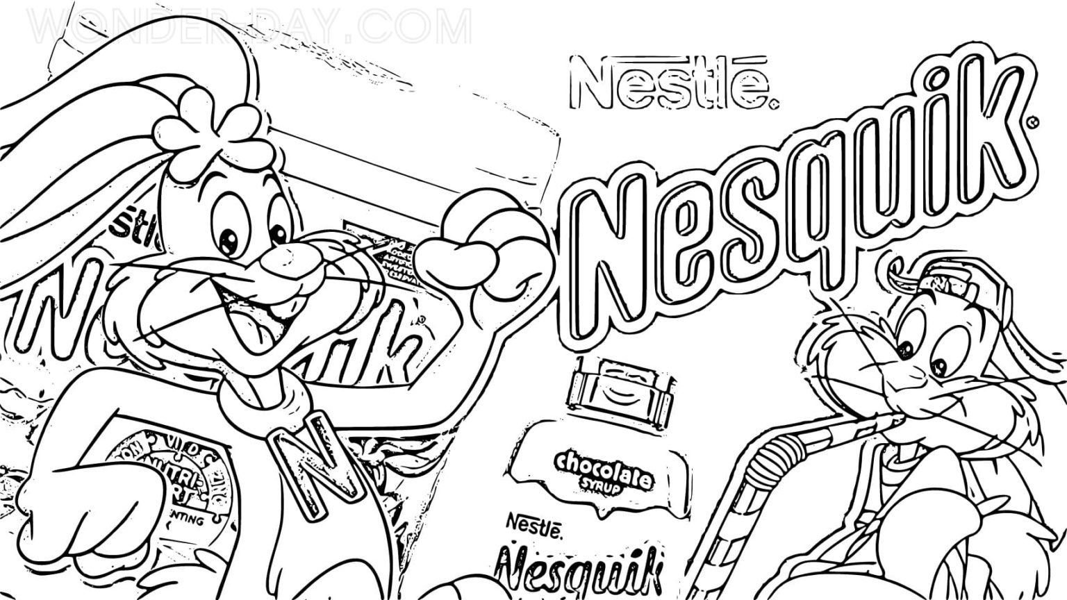Çocuklar İçin Nesquik Boyama Sayfaları 