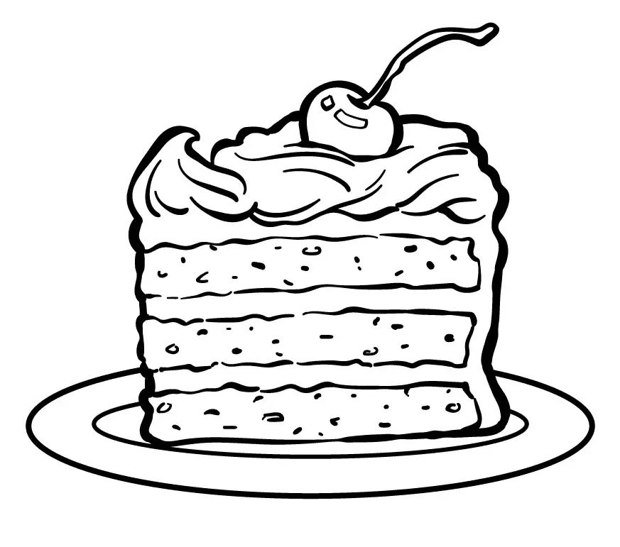 Çocuklar İçin Pasta Boyama Sayfaları 