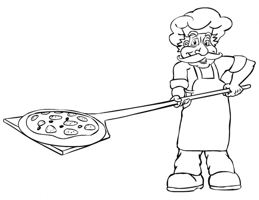 Çocuklar İçin Pizza Boyama Sayfaları 