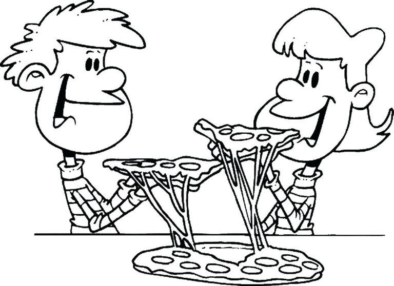 Çocuklar İçin Pizza Boyama Sayfaları 