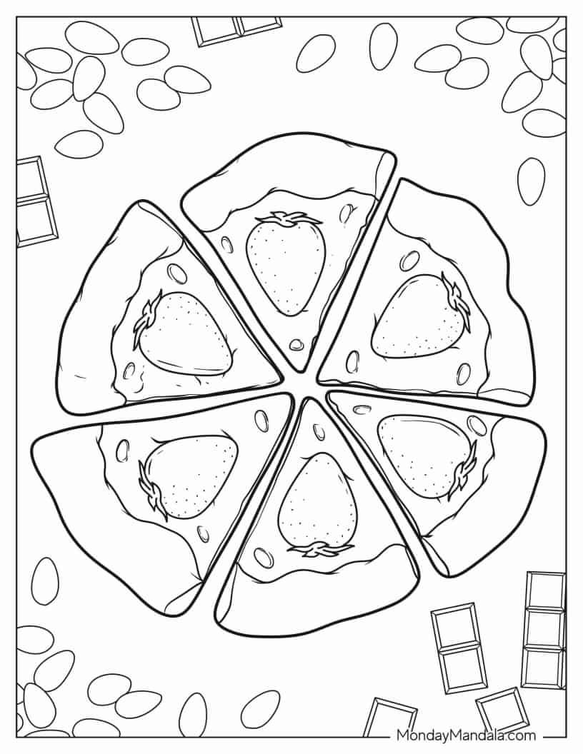 Çocuklar İçin Pizza Boyama Sayfaları 