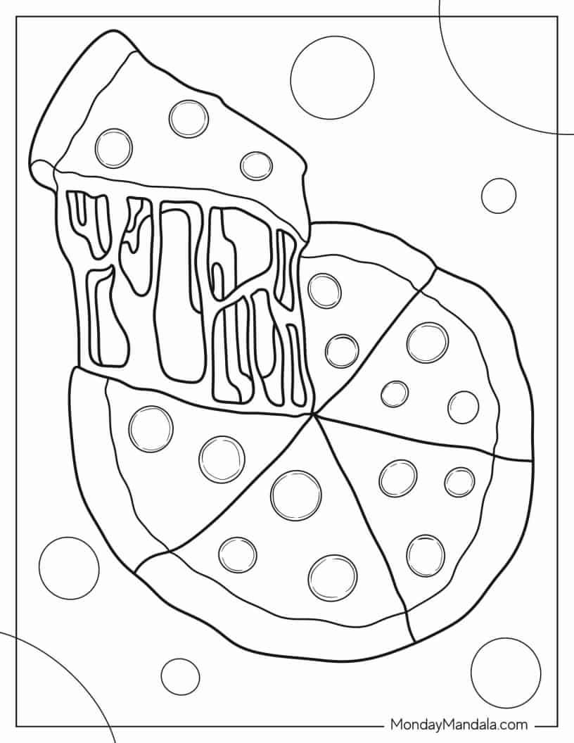 Çocuklar İçin Pizza Boyama Sayfaları 