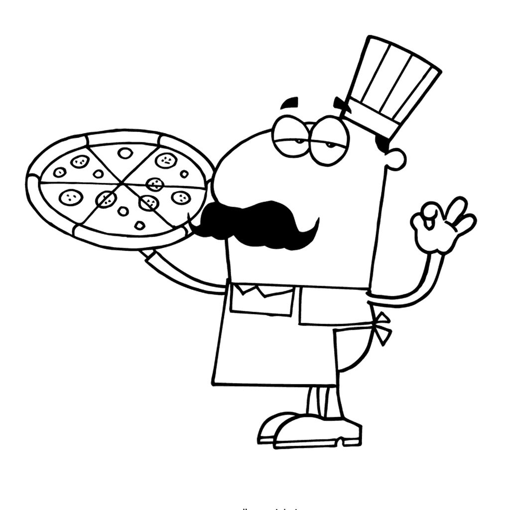 Çocuklar İçin Pizza Boyama Sayfaları 