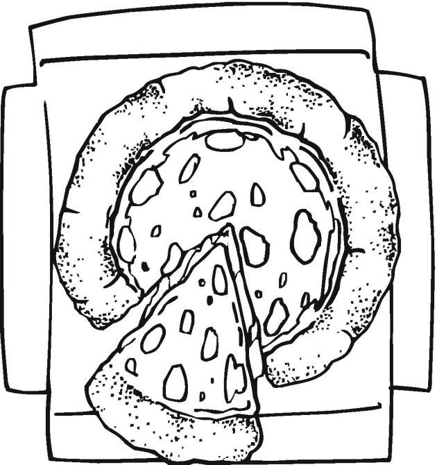 Çocuklar İçin Pizza Boyama Sayfaları 
