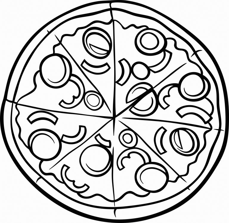 Çocuklar İçin Pizza Boyama Sayfaları 