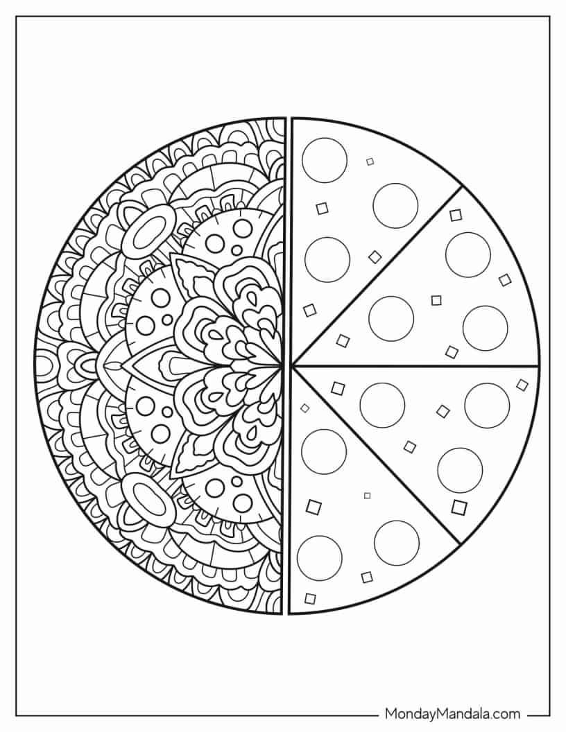 Çocuklar İçin Pizza Boyama Sayfaları 