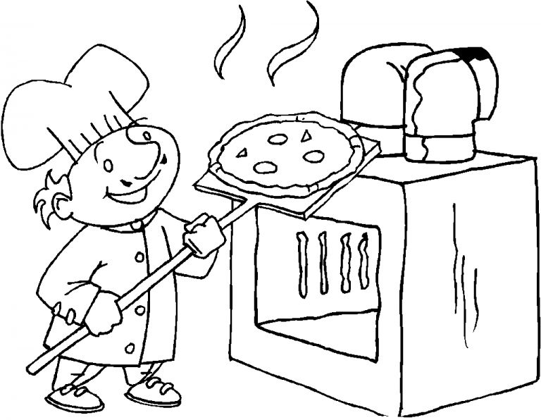 Çocuklar İçin Pizza Boyama Sayfaları 