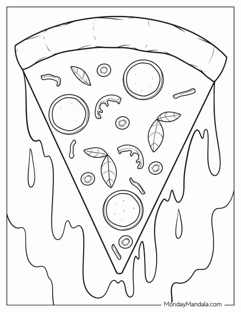 Çocuklar İçin Pizza Boyama Sayfaları 