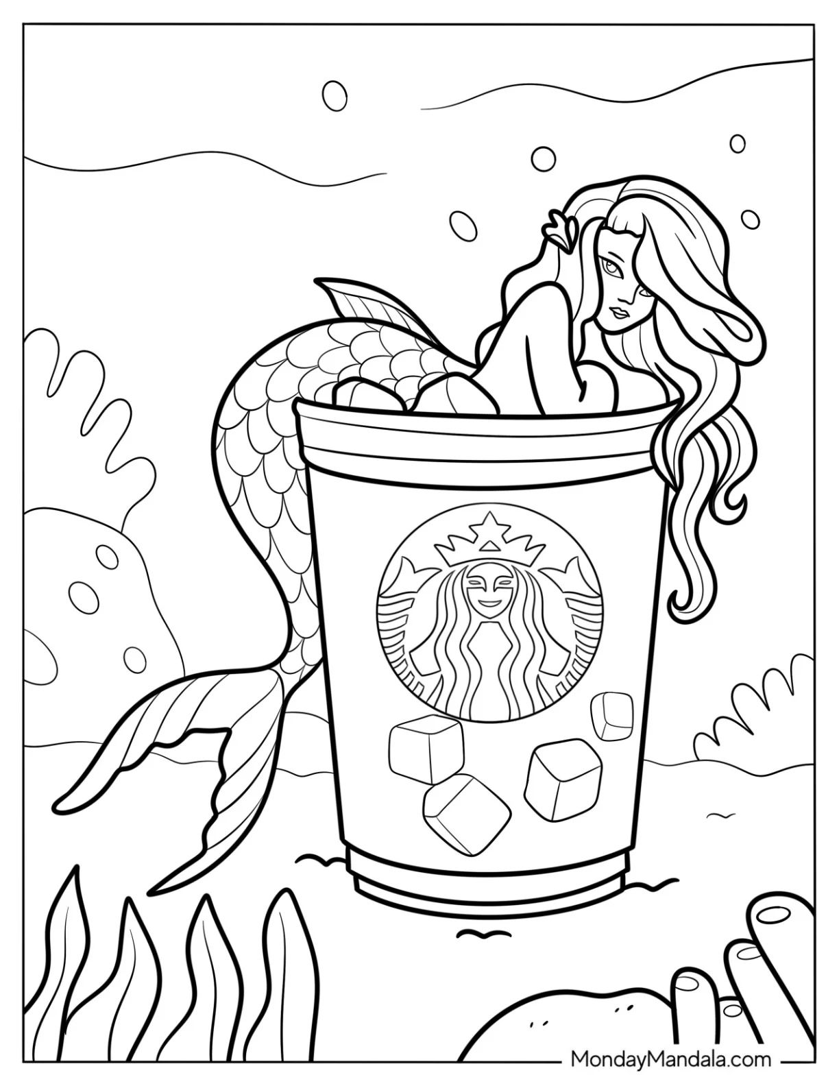 Çocuklar İçin Starbucks Boyama Sayfaları 