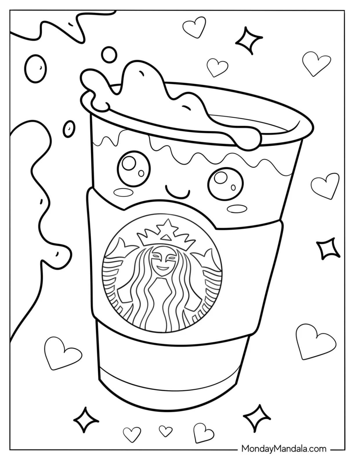 Çocuklar İçin Starbucks Boyama Sayfaları 
