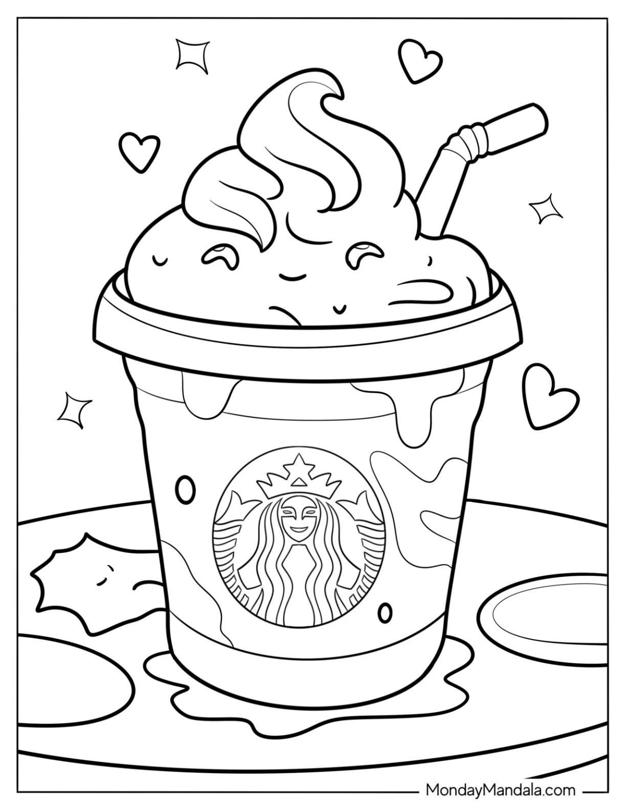 Çocuklar İçin Starbucks Boyama Sayfaları 