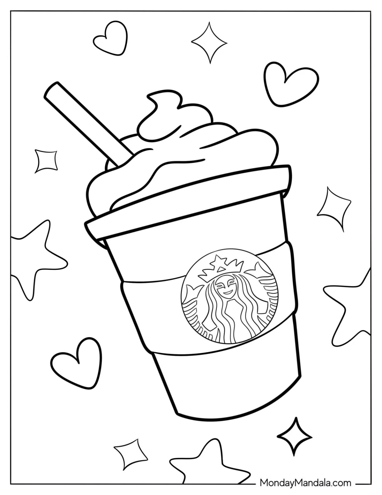 Çocuklar İçin Starbucks Boyama Sayfaları 