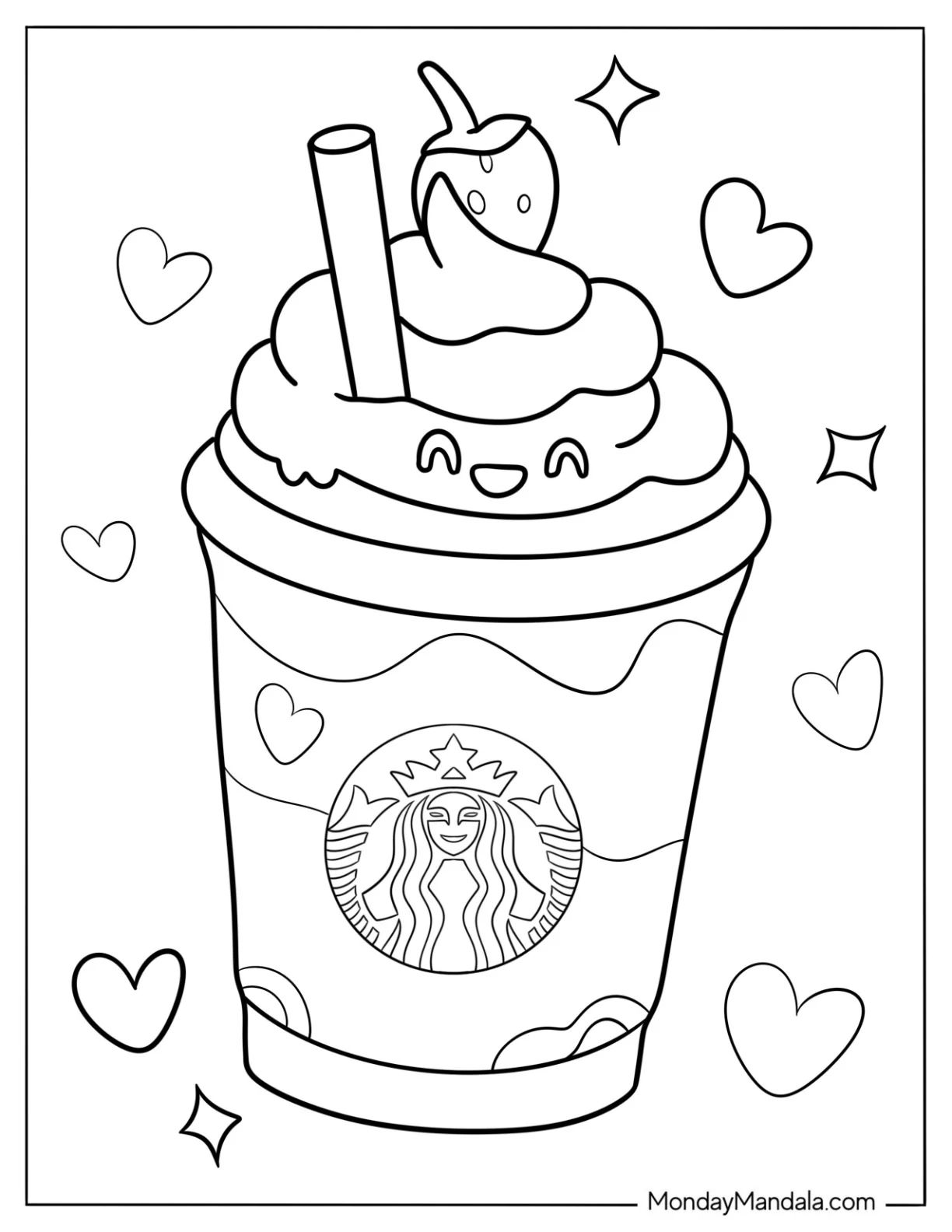 Çocuklar İçin Starbucks Boyama Sayfaları 