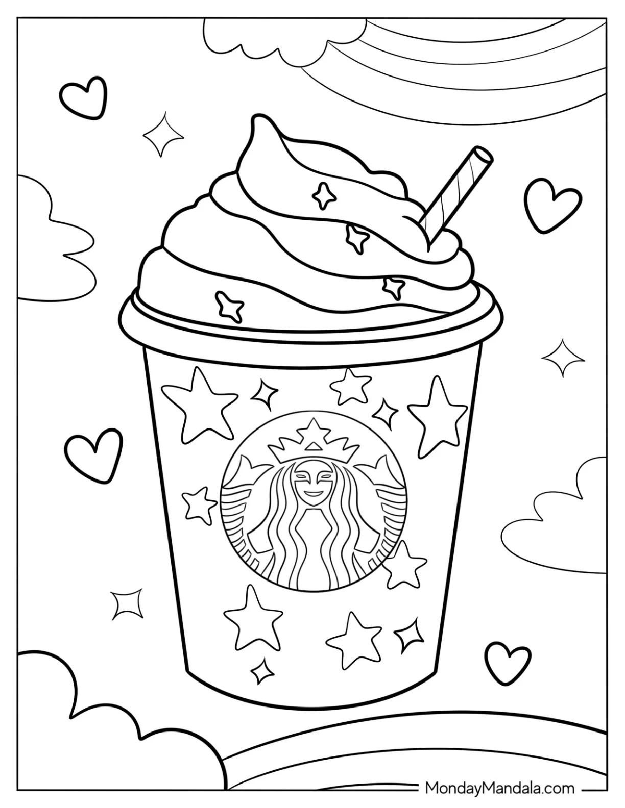 Çocuklar İçin Starbucks Boyama Sayfaları 