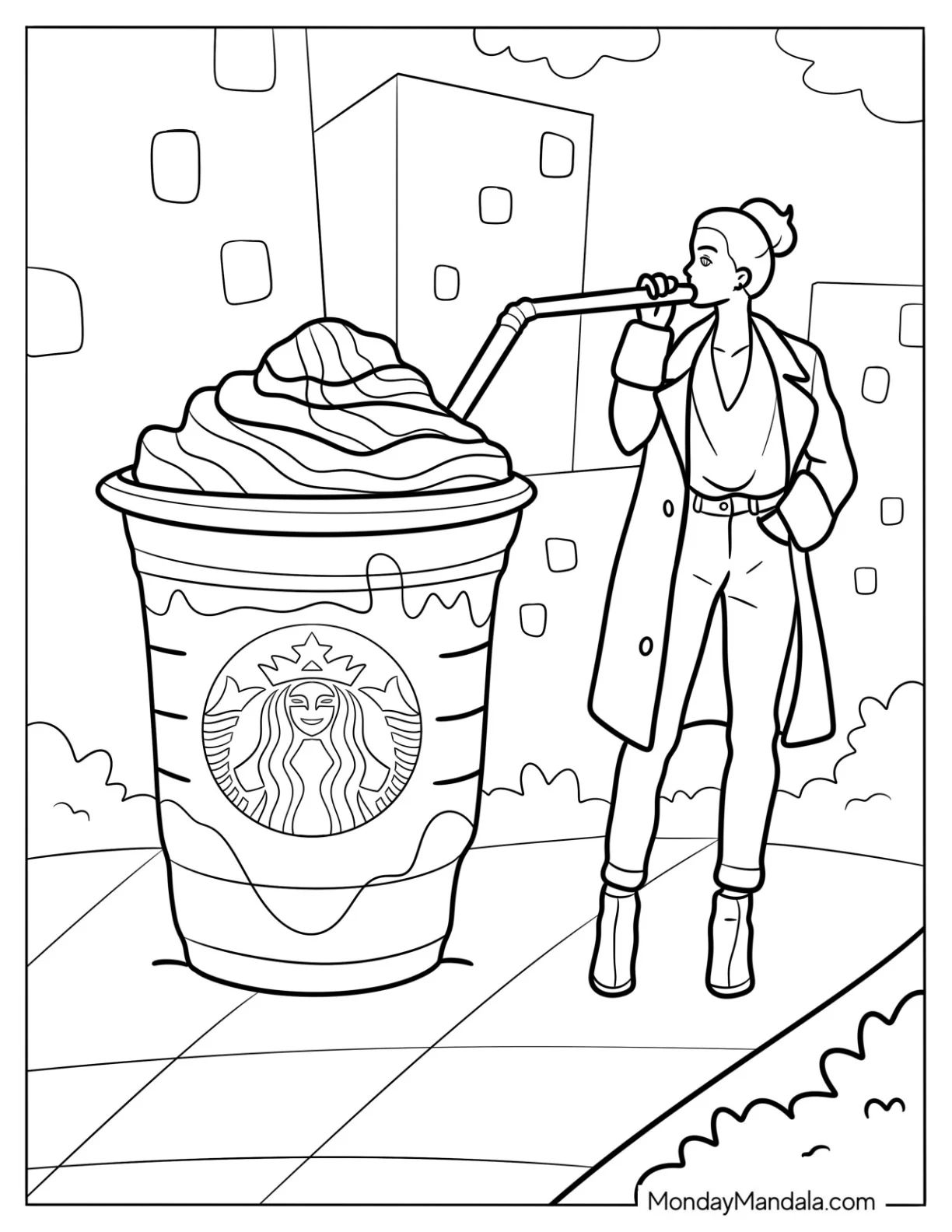 Çocuklar İçin Starbucks Boyama Sayfaları 