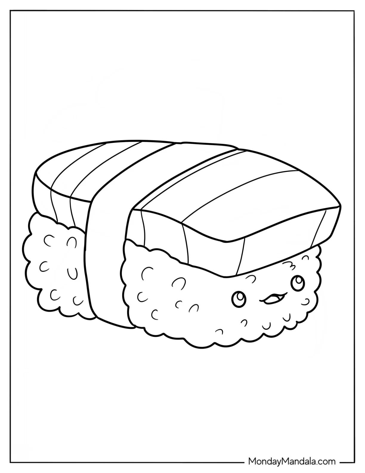 Çocuklar İçin Sushi Boyama Sayfaları 