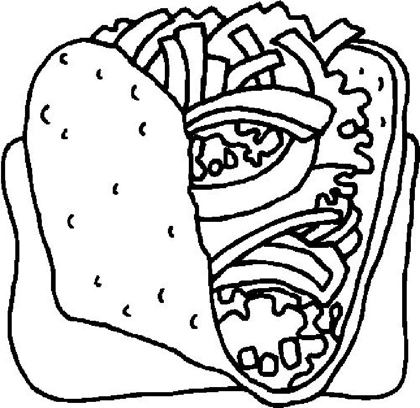 Çocuklar İçin Taco Boyama Sayfaları 