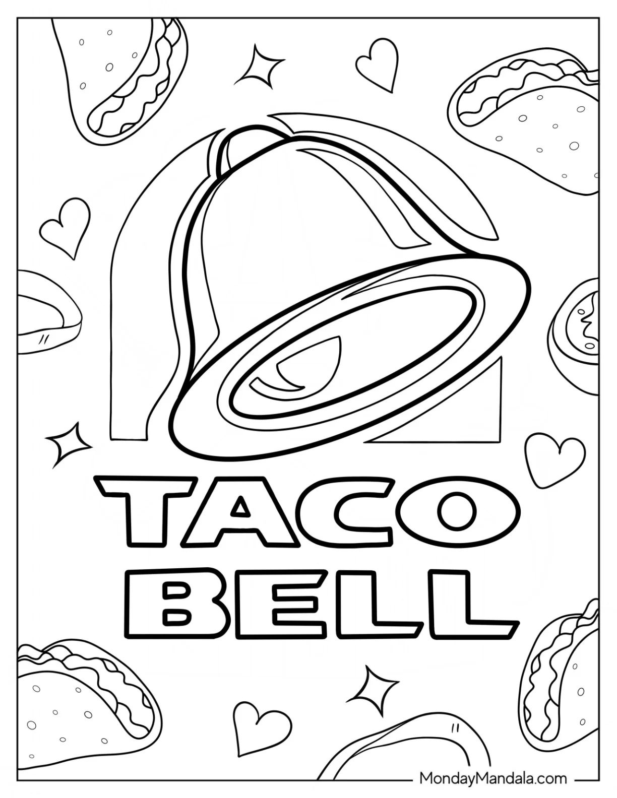 Çocuklar İçin Taco Boyama Sayfaları 