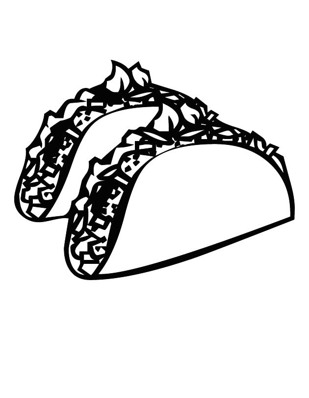 Çocuklar İçin Taco Boyama Sayfaları 