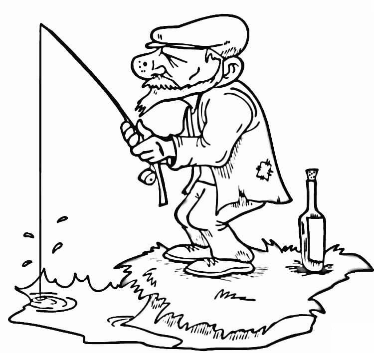 Çocuklar İçin  Balık-Tutma Boyama Sayfaları 