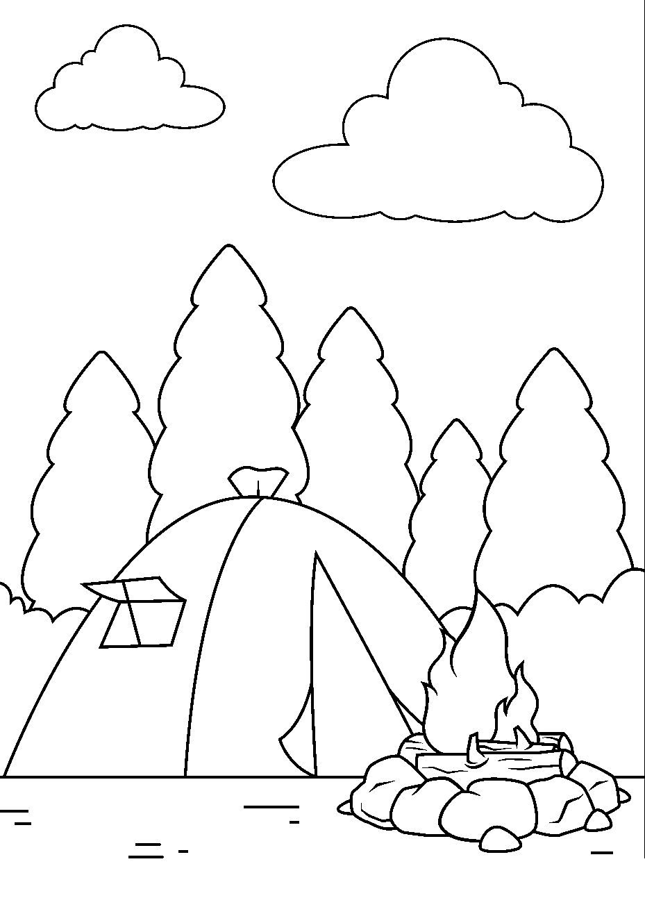 Çocuklar İçin  Camp Boyama Sayfaları 