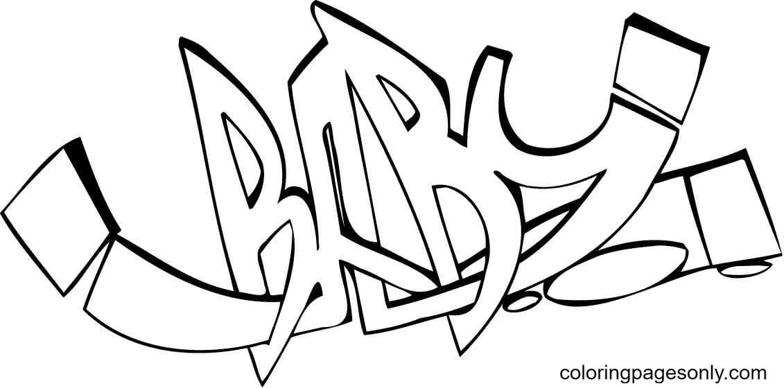 Çocuklar İçin  Grafity Boyama Sayfaları 