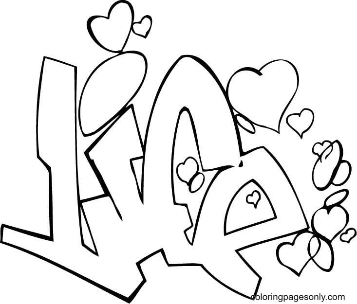 Çocuklar İçin  Grafity Boyama Sayfaları 