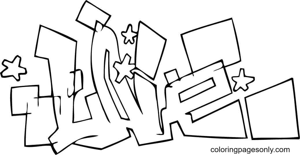 Çocuklar İçin  Grafity Boyama Sayfaları 