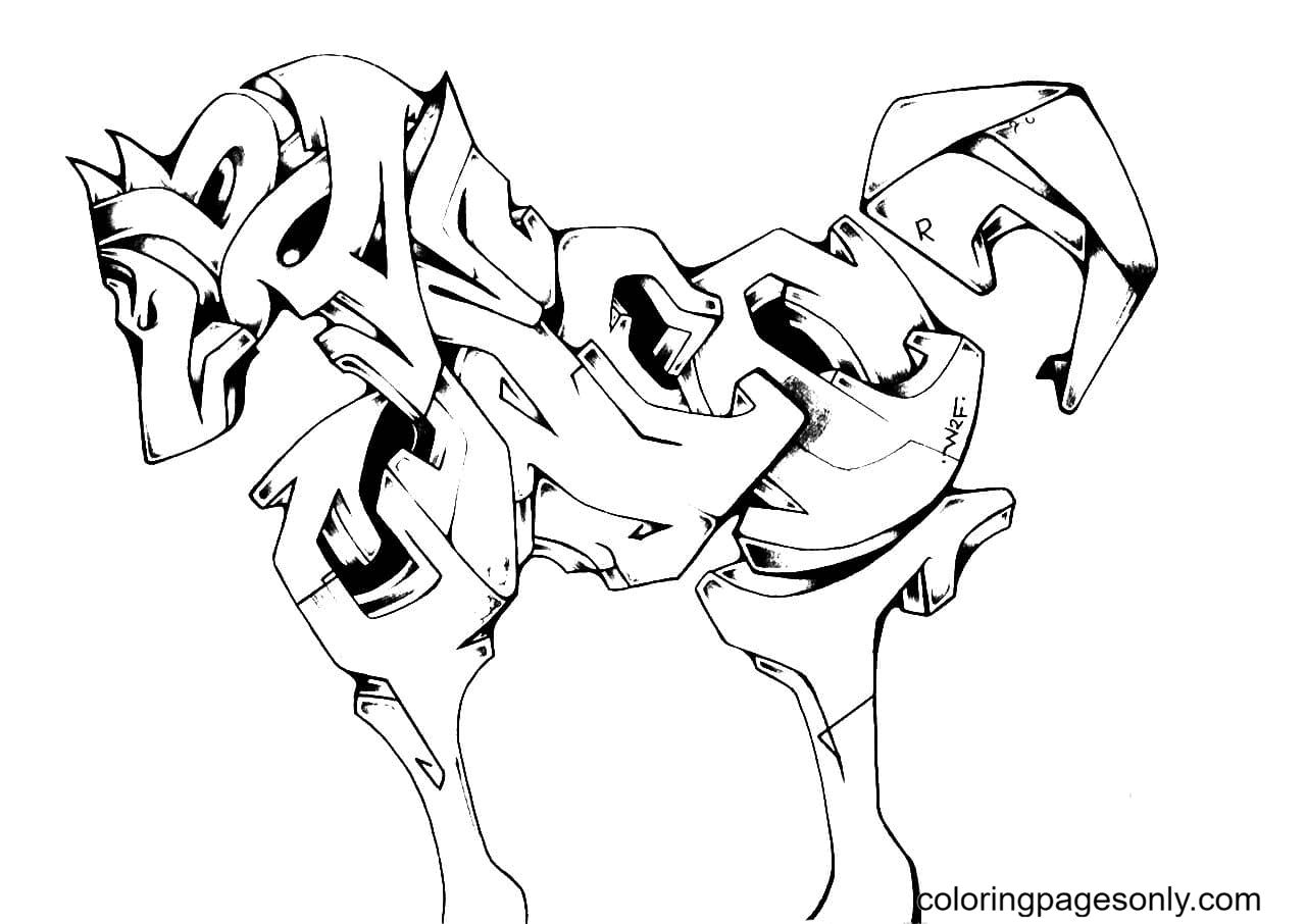 Çocuklar İçin  Grafity Boyama Sayfaları 