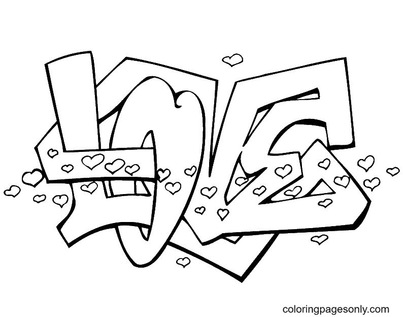Çocuklar İçin  Grafity Boyama Sayfaları 