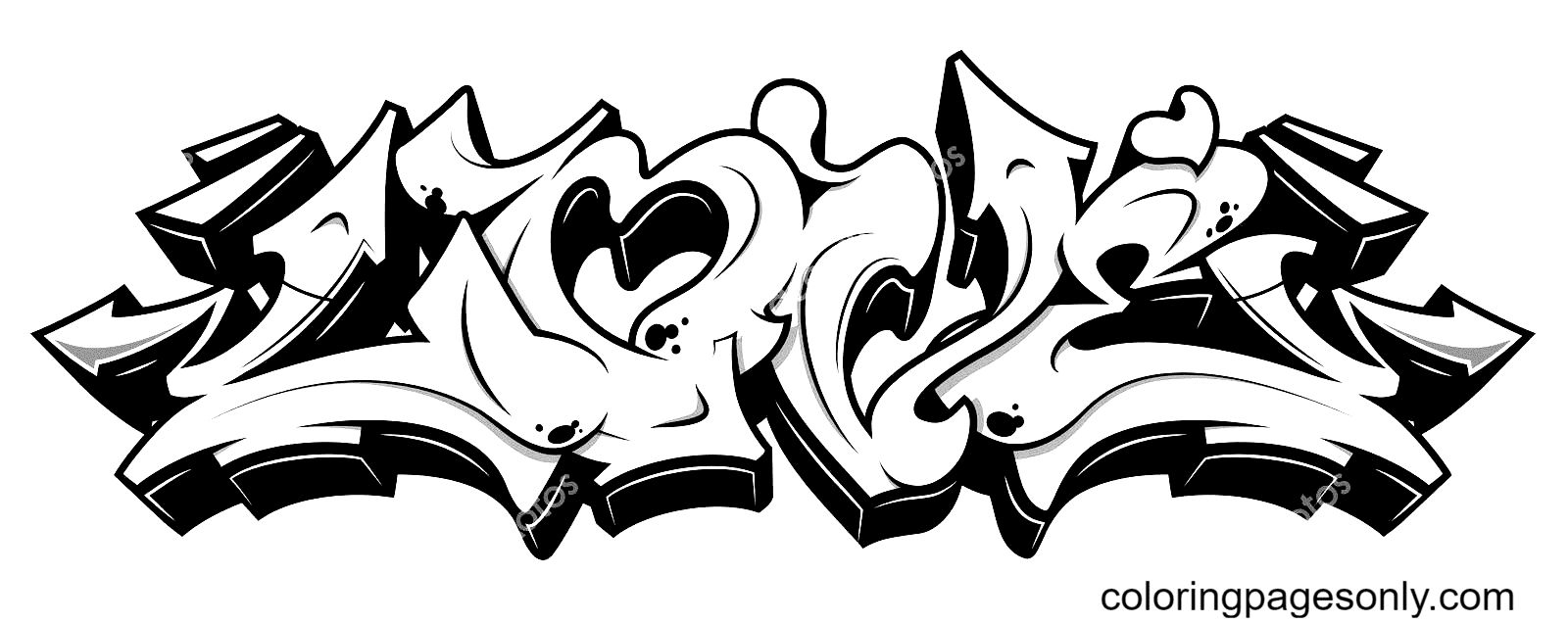Çocuklar İçin  Grafity Boyama Sayfaları 