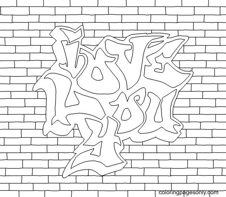 Çocuklar İçin  Grafity Boyama Sayfaları 
