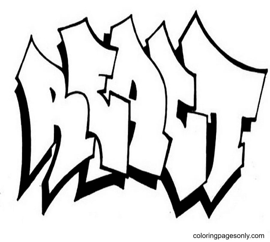 Çocuklar İçin  Grafity Boyama Sayfaları 