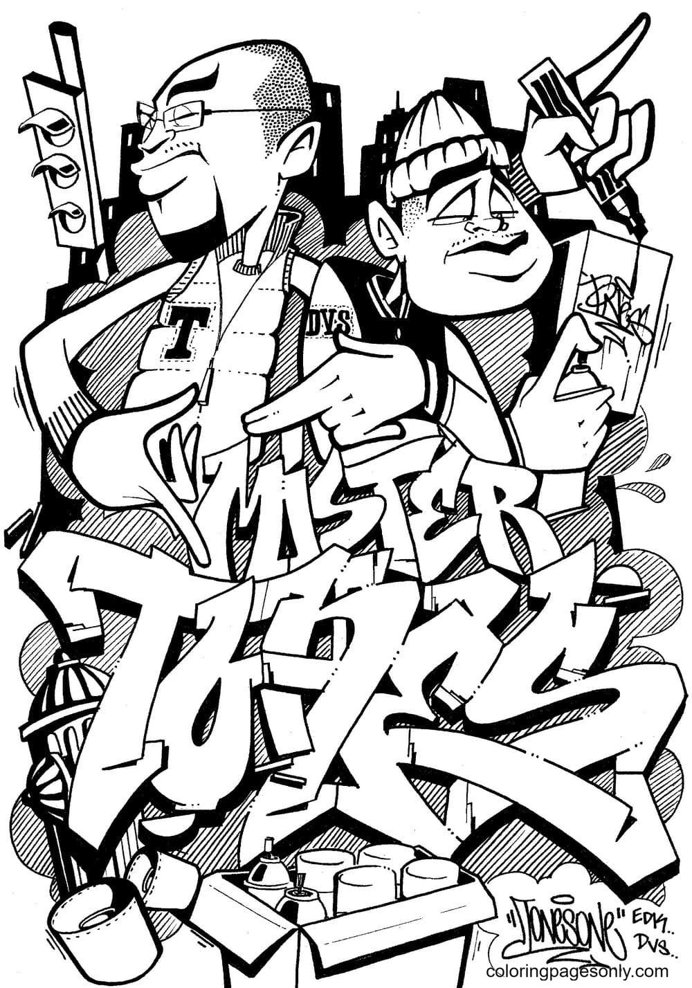 Çocuklar İçin  Grafity Boyama Sayfaları 