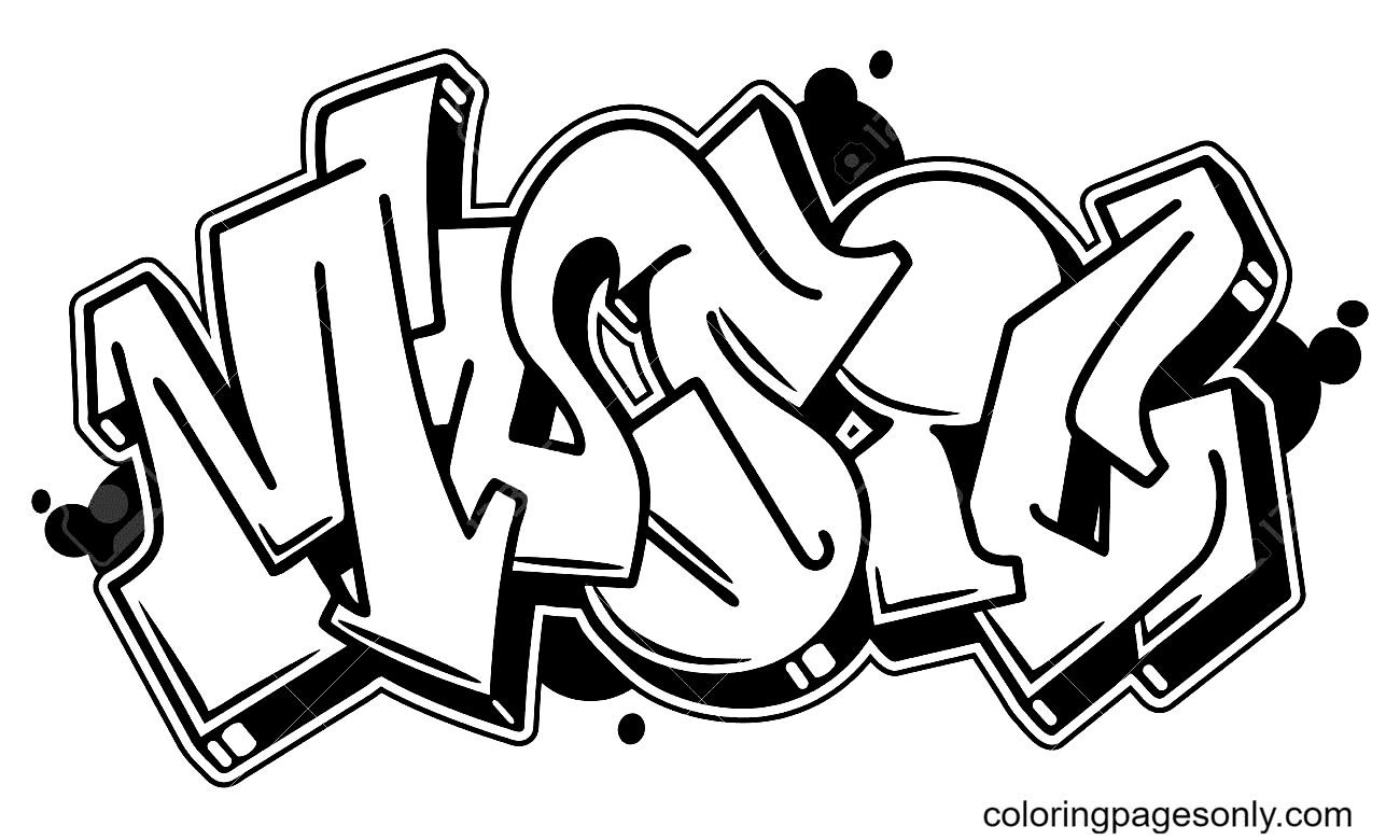 Çocuklar İçin  Grafity Boyama Sayfaları 