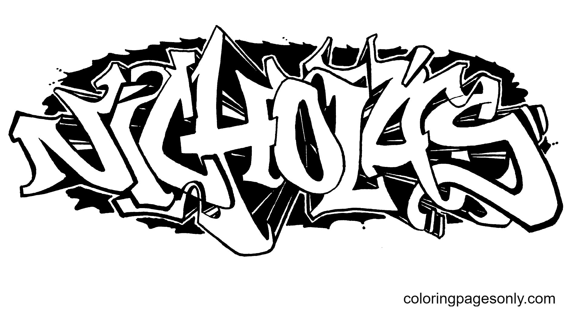 Çocuklar İçin  Grafity Boyama Sayfaları 