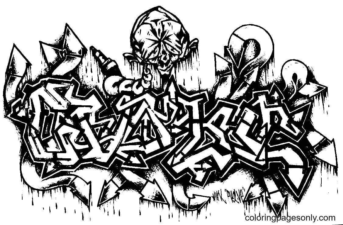 Çocuklar İçin  Grafity Boyama Sayfaları 