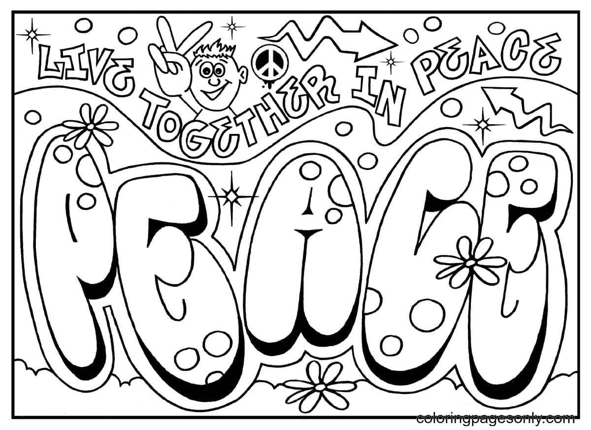 Çocuklar İçin  Grafity Boyama Sayfaları 