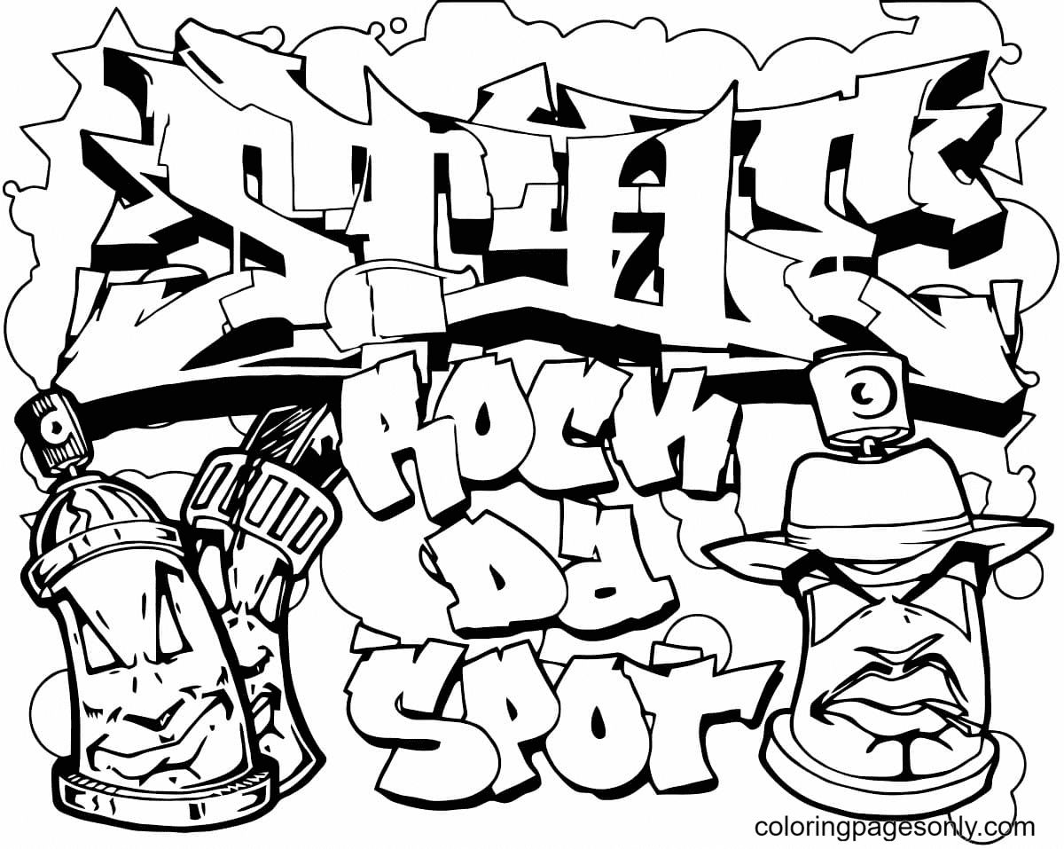 Çocuklar İçin  Grafity Boyama Sayfaları 