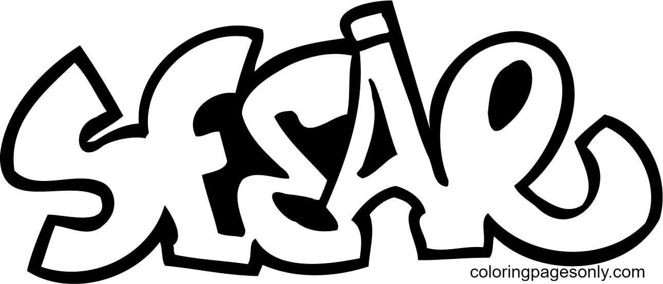 Çocuklar İçin  Grafity Boyama Sayfaları 