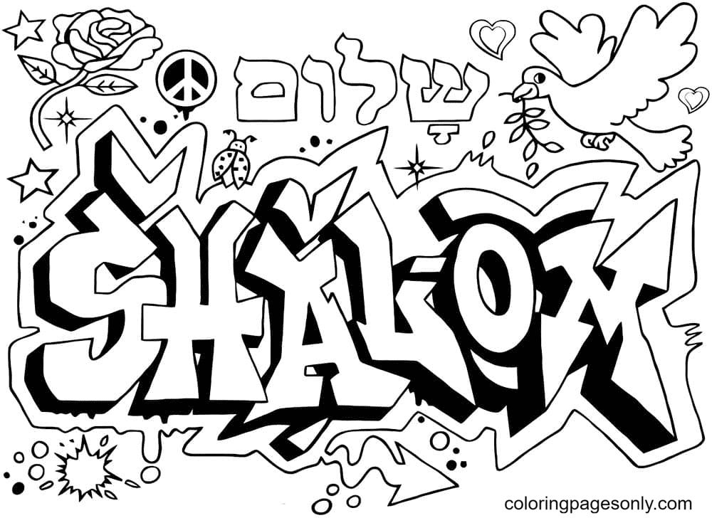 Çocuklar İçin  Grafity Boyama Sayfaları 