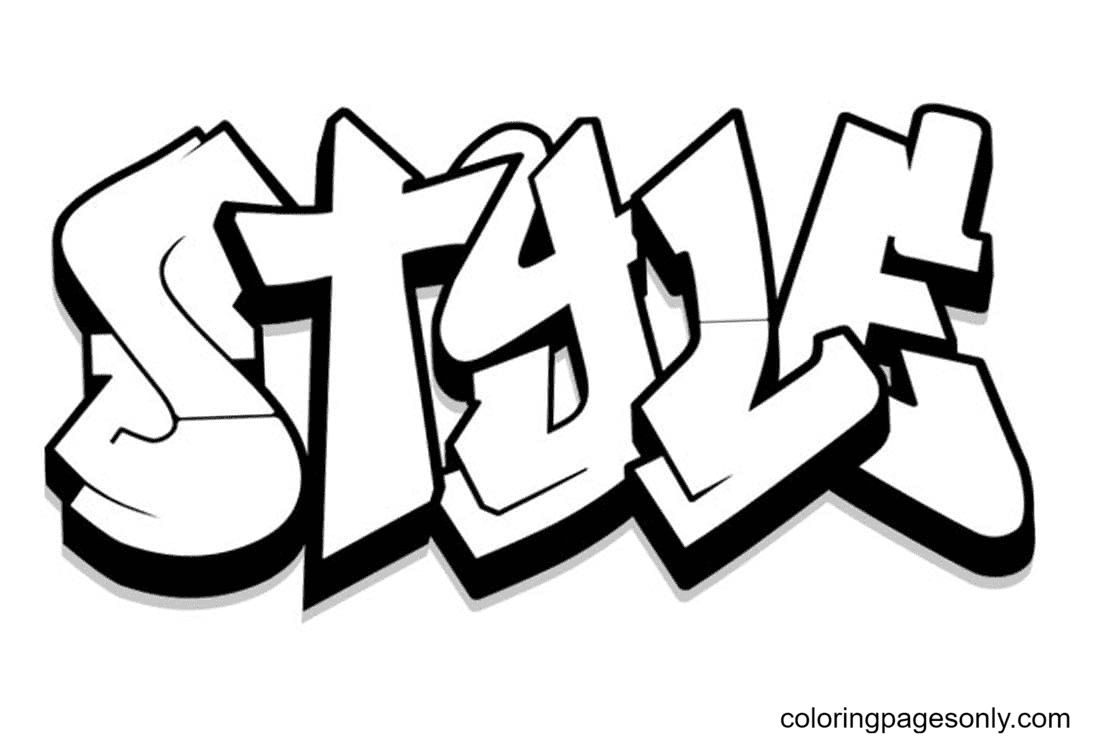 Çocuklar İçin  Grafity Boyama Sayfaları 