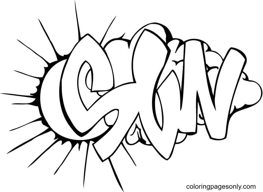 Çocuklar İçin  Grafity Boyama Sayfaları 