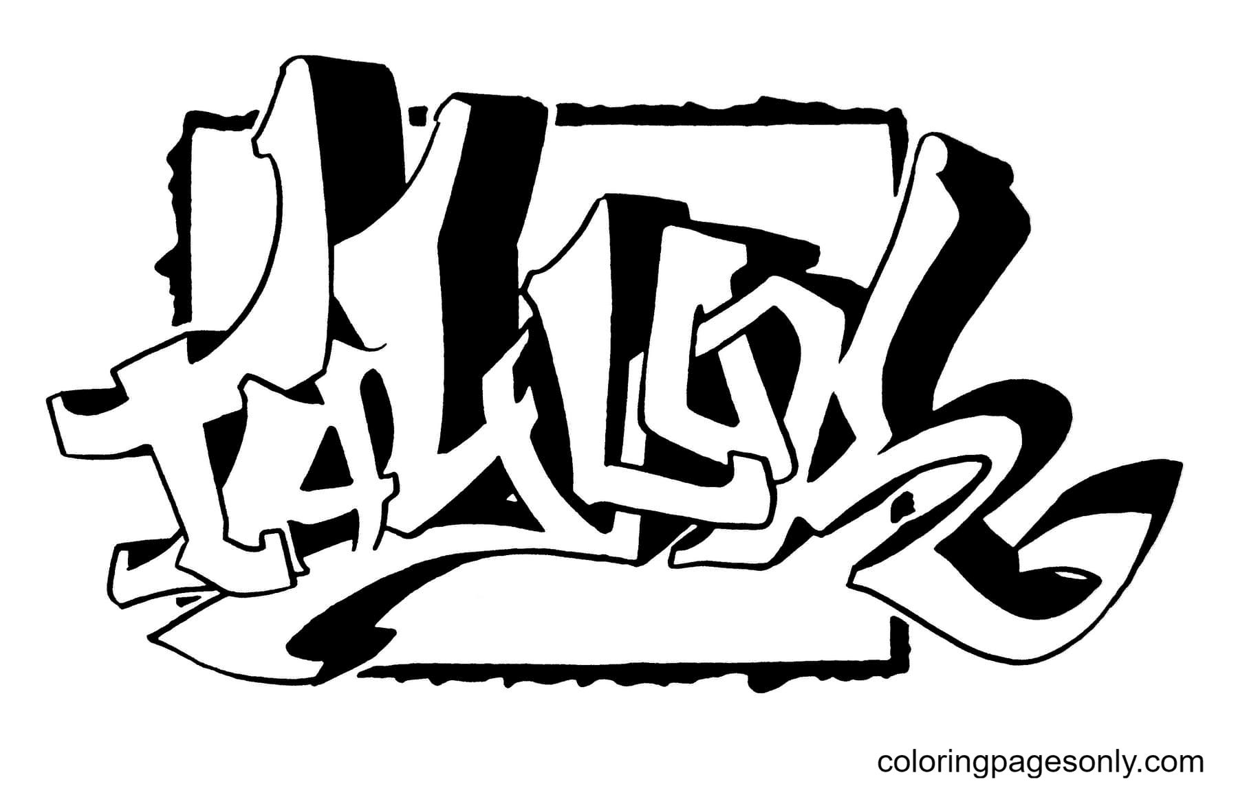 Çocuklar İçin  Grafity Boyama Sayfaları 